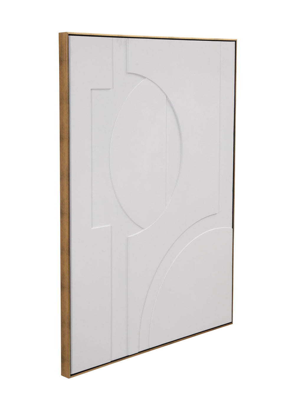 Basset Mirror The Lonious Wall Art – Elegant Geometric Relief Design With Luxurious Gold Molding For Your Space White Wood,Canvas,Eva 7500-796