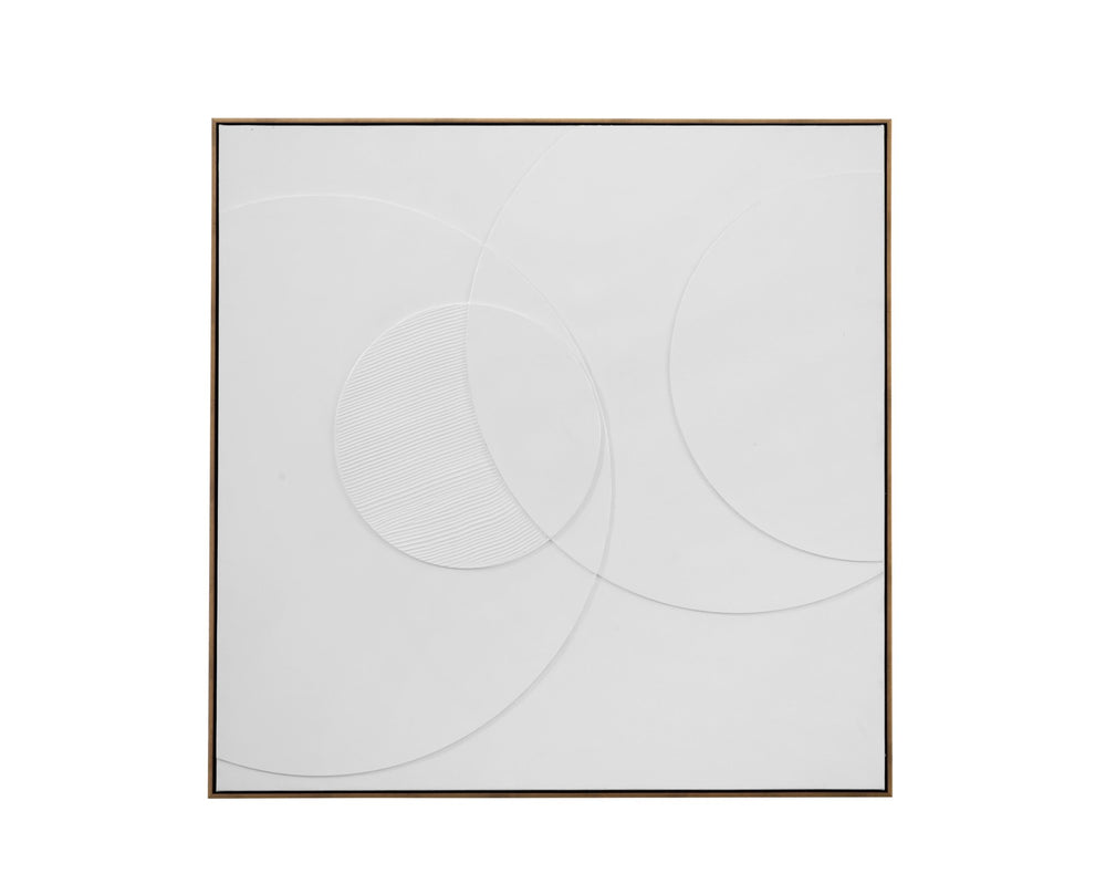 Basset Mirror Verdi Wall Art - Elegant Circular Relief Design With Luxurious Gold Molding For Stunning Decor White Wood,Canvas,Eva 7500-797
