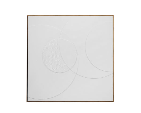 Basset Mirror Verdi Wall Art - Elegant Circular Relief Design With Luxurious Gold Molding For Stunning Decor White Wood,Canvas,Eva 7500-797