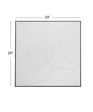 Basset Mirror Verdi Wall Art - Elegant Circular Relief Design With Luxurious Gold Molding For Stunning Decor White Wood,Canvas,Eva 7500-797