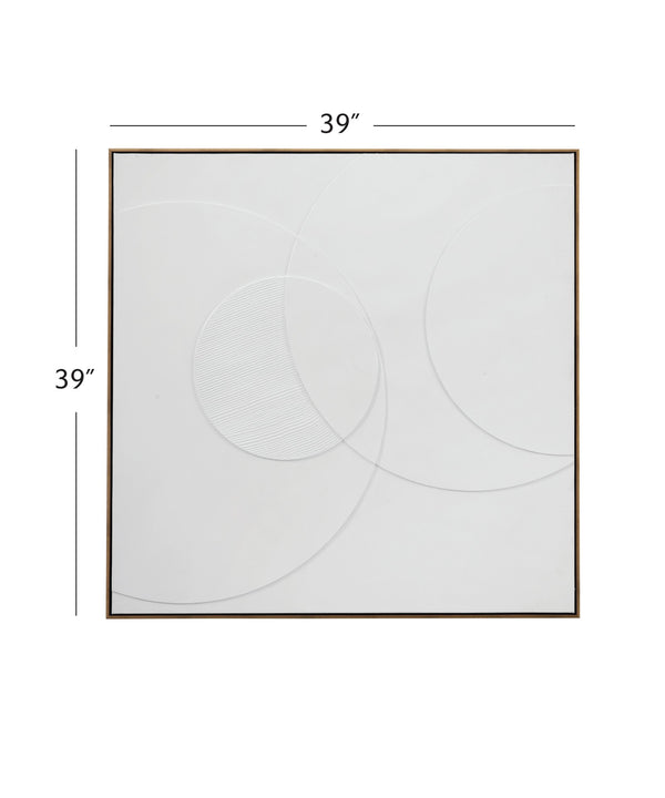 Basset Mirror Verdi Wall Art - Elegant Circular Relief Design With Luxurious Gold Molding For Stunning Decor White Wood,Canvas,Eva 7500-797