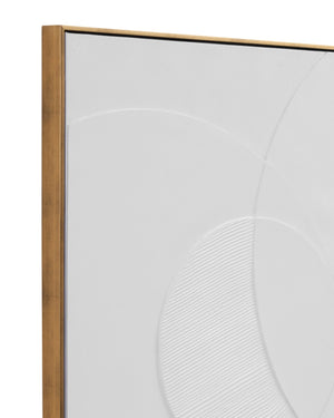 Basset Mirror Verdi Wall Art - Elegant Circular Relief Design With Luxurious Gold Molding For Stunning Decor White Wood,Canvas,Eva 7500-797