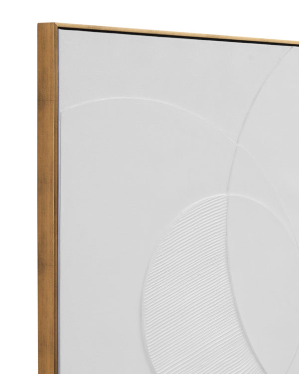 Basset Mirror Verdi Wall Art - Elegant Circular Relief Design With Luxurious Gold Molding For Stunning Decor White Wood,Canvas,Eva 7500-797