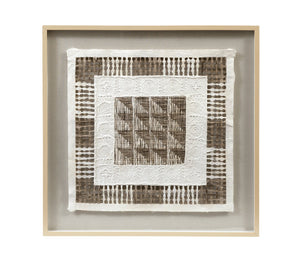 Basset Mirror Taughtrope Wall Art: Intricate Rice Paper Design In Shadowbox Frame For Elegant Home Decor Serenity Brown Paper,Linen,Mdf,Frame 7500-801
