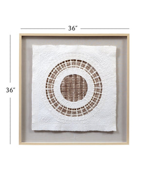 Basset Mirror Tightrope Wall Art - Elegant Minimalist Shadowbox Design, Rice Paper Texture For Tranquil Interiors Brown Paper,Linen,Mdf,Frame 7500-802