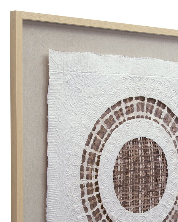 Basset Mirror Tightrope Wall Art - Elegant Minimalist Shadowbox Design, Rice Paper Texture For Tranquil Interiors Brown Paper,Linen,Mdf,Frame 7500-802