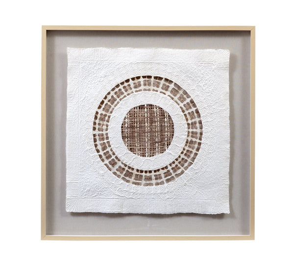 Basset Mirror Tightrope Wall Art - Elegant Minimalist Shadowbox Design, Rice Paper Texture For Tranquil Interiors Brown Paper,Linen,Mdf,Frame 7500-802