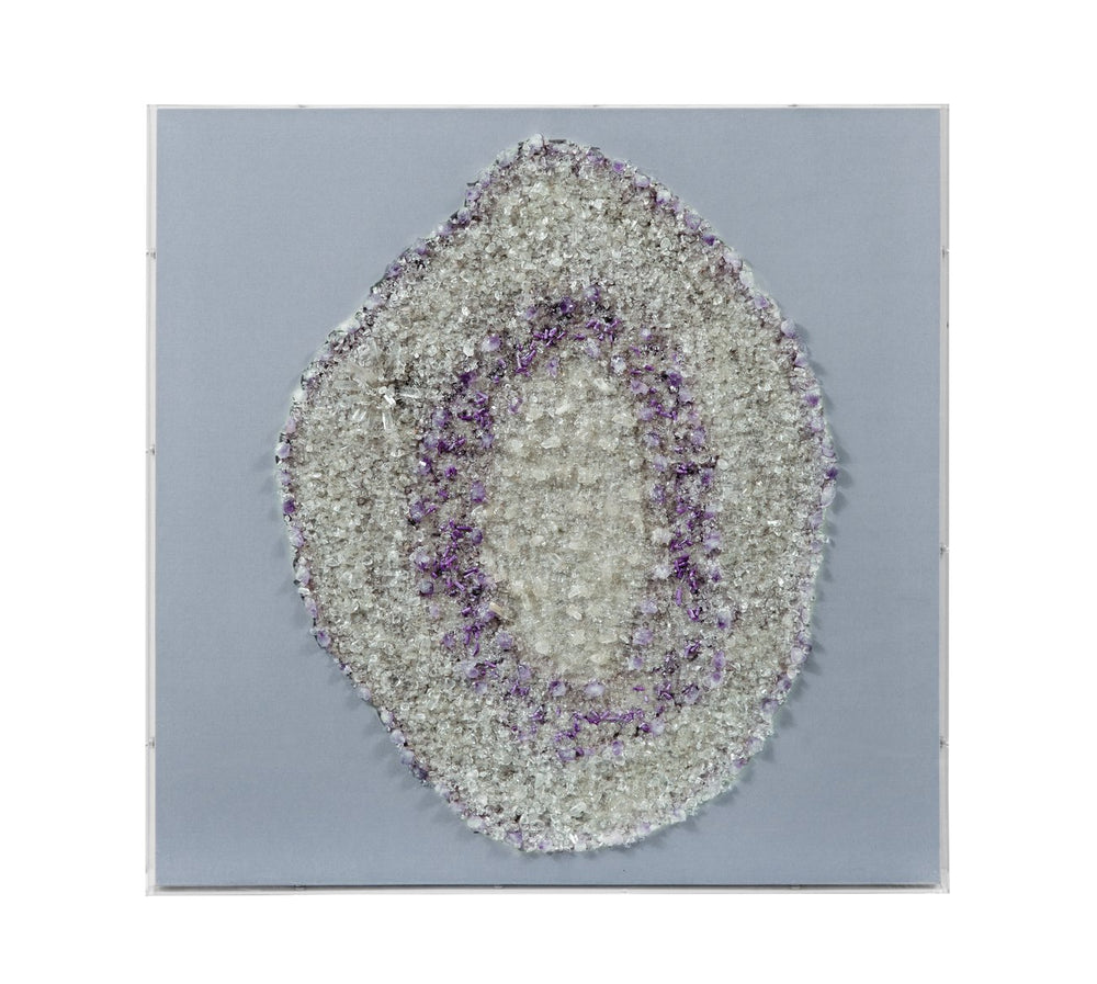 Basset Mirror Stone Art Wall Hanging - Elegant Amethyst-inspired Design In Clear Acrylic Frame For Any Decor Bronze Crystal,Mdf,Resin Frame 7500-803