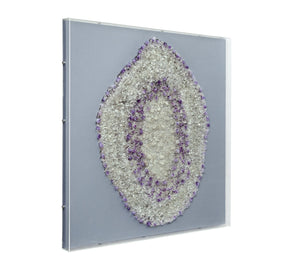 Basset Mirror Stone Art Wall Hanging - Elegant Amethyst-inspired Design In Clear Acrylic Frame For Any Decor Bronze Crystal,Mdf,Resin Frame 7500-803