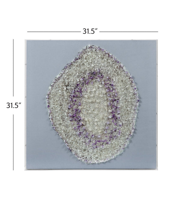 Basset Mirror Stone Art Wall Hanging - Elegant Amethyst-inspired Design In Clear Acrylic Frame For Any Decor Bronze Crystal,Mdf,Resin Frame 7500-803