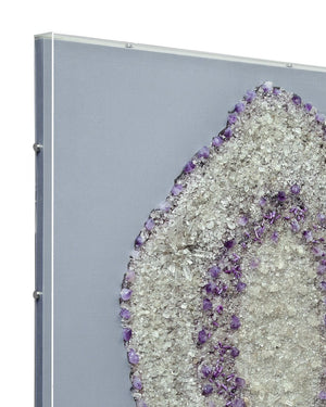 Basset Mirror Stone Art Wall Hanging - Elegant Amethyst-inspired Design In Clear Acrylic Frame For Any Decor Bronze Crystal,Mdf,Resin Frame 7500-803