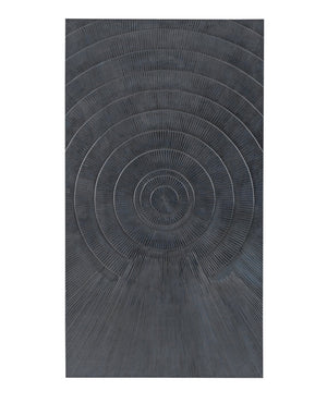 Basset Mirror Nessus Contemporary Carved Wood Wall Art Panel - Striking Black Design For Modern Home Decor Black Asian Hardwood 7500-806