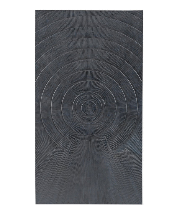 Basset Mirror Nessus Contemporary Carved Wood Wall Art Panel - Striking Black Design For Modern Home Decor Black Asian Hardwood 7500-806