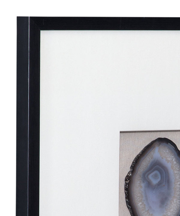 Basset Mirror Crystal Shadowbox Geode Art Piece - Elegant Purple Toned Design In Rich Black Frame For Luxury Decor Black Resin 7500-812