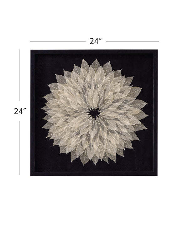 Basset Mirror Translucent Leaf Wall Art: Elegant 3d Floral Design In Shadowbox Frame For Modern Home Décor Black Resin 7500-815