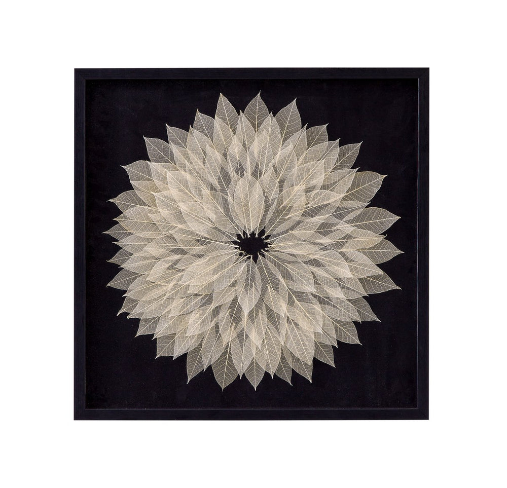 Basset Mirror Translucent Leaf Wall Art: Elegant 3d Floral Design In Shadowbox Frame For Modern Home Décor Black Resin 7500-815
