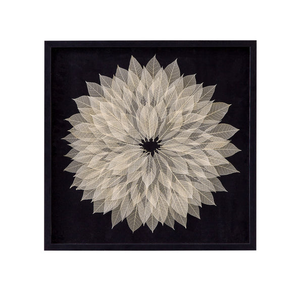 Basset Mirror Translucent Leaf Wall Art: Elegant 3d Floral Design In Shadowbox Frame For Modern Home Décor Black Resin 7500-815