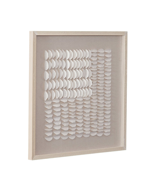 Basset Mirror Baquio Wall Art: Elegant Rice Paper Design With Soft Linen Background For A Modern Interior Touch Cream Resin,Mdf Board 7500-817