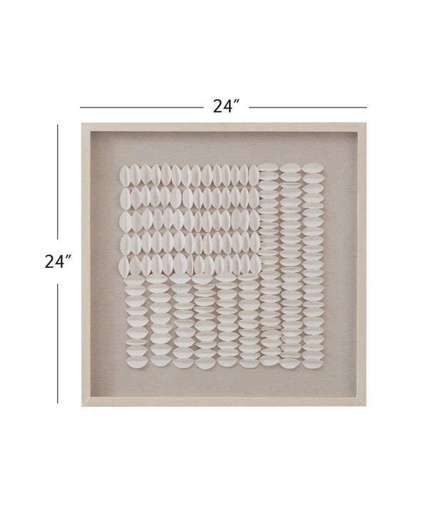 Basset Mirror Baquio Wall Art: Elegant Rice Paper Design With Soft Linen Background For A Modern Interior Touch Cream Resin,Mdf Board 7500-817