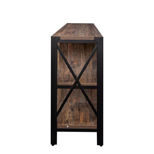 English Elm Tv Stand For Living Room & Bedroom - 80" Industrial Farmhouse Media Console With Open Shelves W331S00123-GIGA