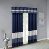 Madison Park Amherst Transitional Polyoni Pintuck Curtain Panel MP40-2225 Navy