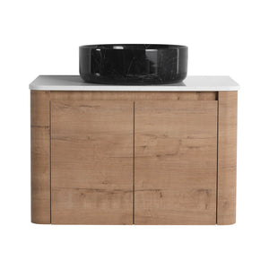 English Elm 30'' Wall-Mounted Bathroom Vanity With Ceramic Sink, Soft-Close Doors & Sleek Modern Design W999S00391