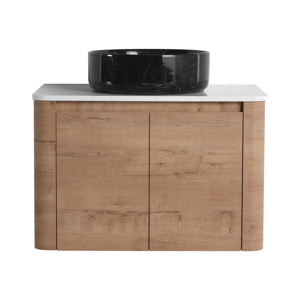 English Elm 30'' Wall-Mounted Bathroom Vanity With Ceramic Sink, Soft-Close Doors & Sleek Modern Design W999S00391