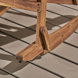 English Elm Christopher Knight Home® - MALIBU Adirondack Rocking Chair in Handcrafted Acacia Wood for Patio, Weather-Resistant Comfort & Style Natural 43 L x 28 W x 14.5 H 61681.00