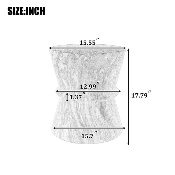 English Elm U_style Hourglass Mgo Concrete Outdoor Accent Table Sculptural Stone Texture Patio Decor Amber,Brown N711P422072A
