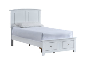 English Elm Hammond Farmhouse Twin Storage Bed with Panel Headboard and Two Under Drawer White B078S00682