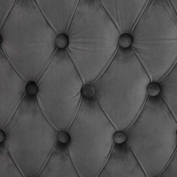 English Elm Velvet Double Dining Loveseat Bench - Elegant Gray Velvet, Hand-Tufted, Modern Design For Any Space W1143P362520-GIGA