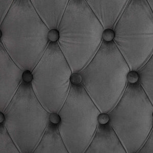 English Elm Velvet Mid-Century Double Dining Loveseat Bench with Hand-Tufted Buttons, Wingback Comfort, Luxe Seating Gray W1143P362520