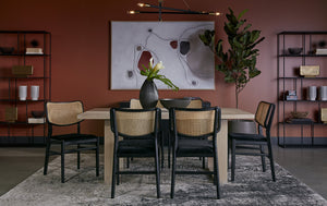 Sunpan Aziza Timeless Sideboard - Handcrafted Black Metal Frame with Brass Handles & Unique Arched Design