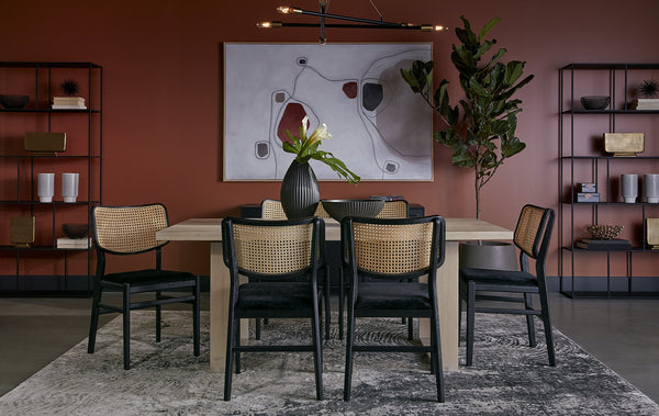 Sunpan Aziza Timeless Sideboard - Handcrafted Black Metal Frame with Brass Handles & Unique Arched Design