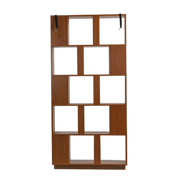 English Elm 31.5" Tall 5-tier Mdf Bookcase Slim Open Shelving Unit for Office Bedroom Living Room Dark Oak W2899P444153