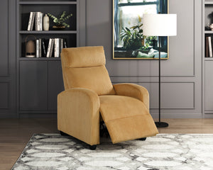 English Elm Modern Parsons Push Back Recliner Chair in Soft Corduroy Fabric — Sleek Comfortable Living Room Lounger with Solid Wood Frame and Easy Recline Mechanism Yellow 30 L x 27 W x 21.5 H B011P395835