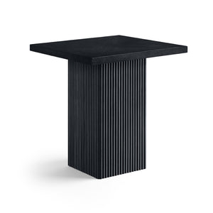 Meridian Furniture Belinda Fluted Solid Wood Base Counter Height Table with Oak Veneer Top Seats Four Black 32" W x 32" D x 36" H 750Black-T