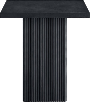 Meridian Furniture Belinda Fluted Solid Wood Base Counter Height Table with Oak Veneer Top Seats Four Black 32" W x 32" D x 36" H 750Black-T