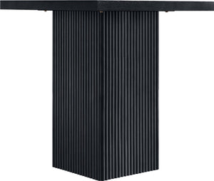 Meridian Furniture Belinda Fluted Solid Wood Base Counter Height Table with Oak Veneer Top Seats Four Black 32" W x 32" D x 36" H 750Black-T