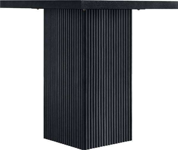 Meridian Furniture Belinda Fluted Solid Wood Base Counter Height Table with Oak Veneer Top Seats Four Black 32" W x 32" D x 36" H 750Black-T