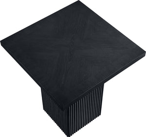 Meridian Furniture Belinda Fluted Solid Wood Base Counter Height Table with Oak Veneer Top Seats Four Black 32" W x 32" D x 36" H 750Black-T