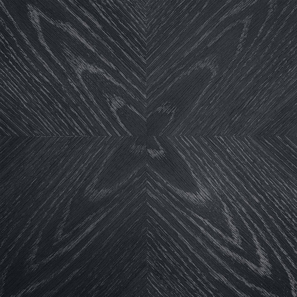 Meridian Furniture Belinda Fluted Solid Wood Base Counter Height Table with Oak Veneer Top Seats Four Black 32" W x 32" D x 36" H 750Black-T