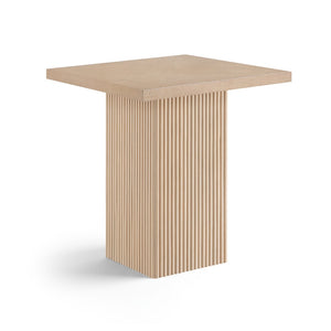 Meridian Furniture Belinda Fluted Solid Wood Base Counter Height Table with Oak Veneer Top Seats Four Natural 32" W x 32" D x 36" H 750Oak-T