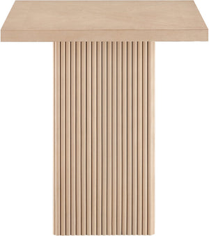 Meridian Furniture Belinda Fluted Solid Wood Base Counter Height Table with Oak Veneer Top Seats Four Natural 32" W x 32" D x 36" H 750Oak-T