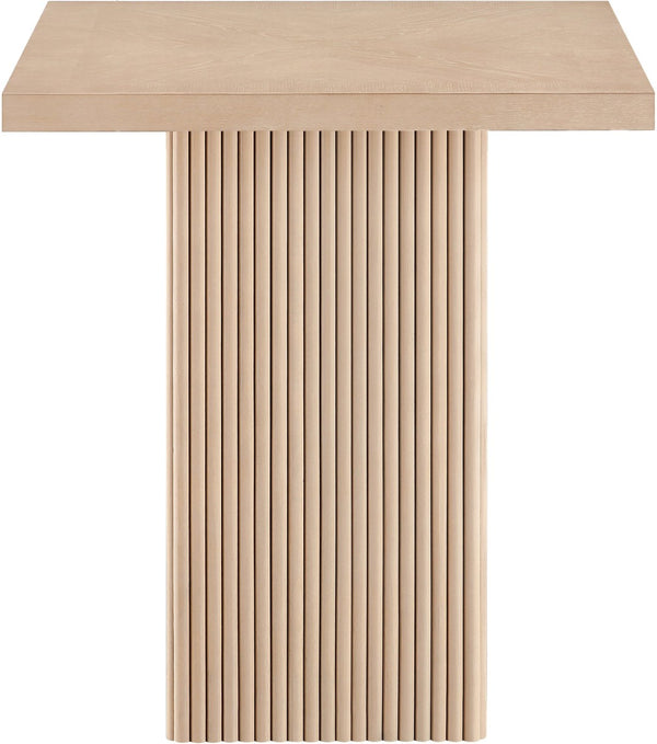 Meridian Furniture Belinda Fluted Solid Wood Base Counter Height Table with Oak Veneer Top Seats Four Natural 32" W x 32" D x 36" H 750Oak-T