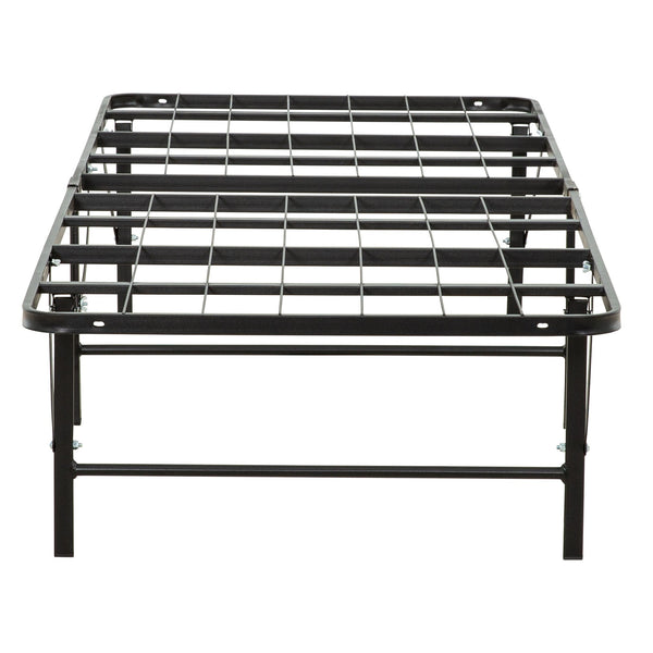 English Elm Bedroom Metal Mattress Foundation Bed Frame Full Size Durable Support Under-Bed Storage Easy Assembly Black 41 L x 39 W x 3 H B011P207124