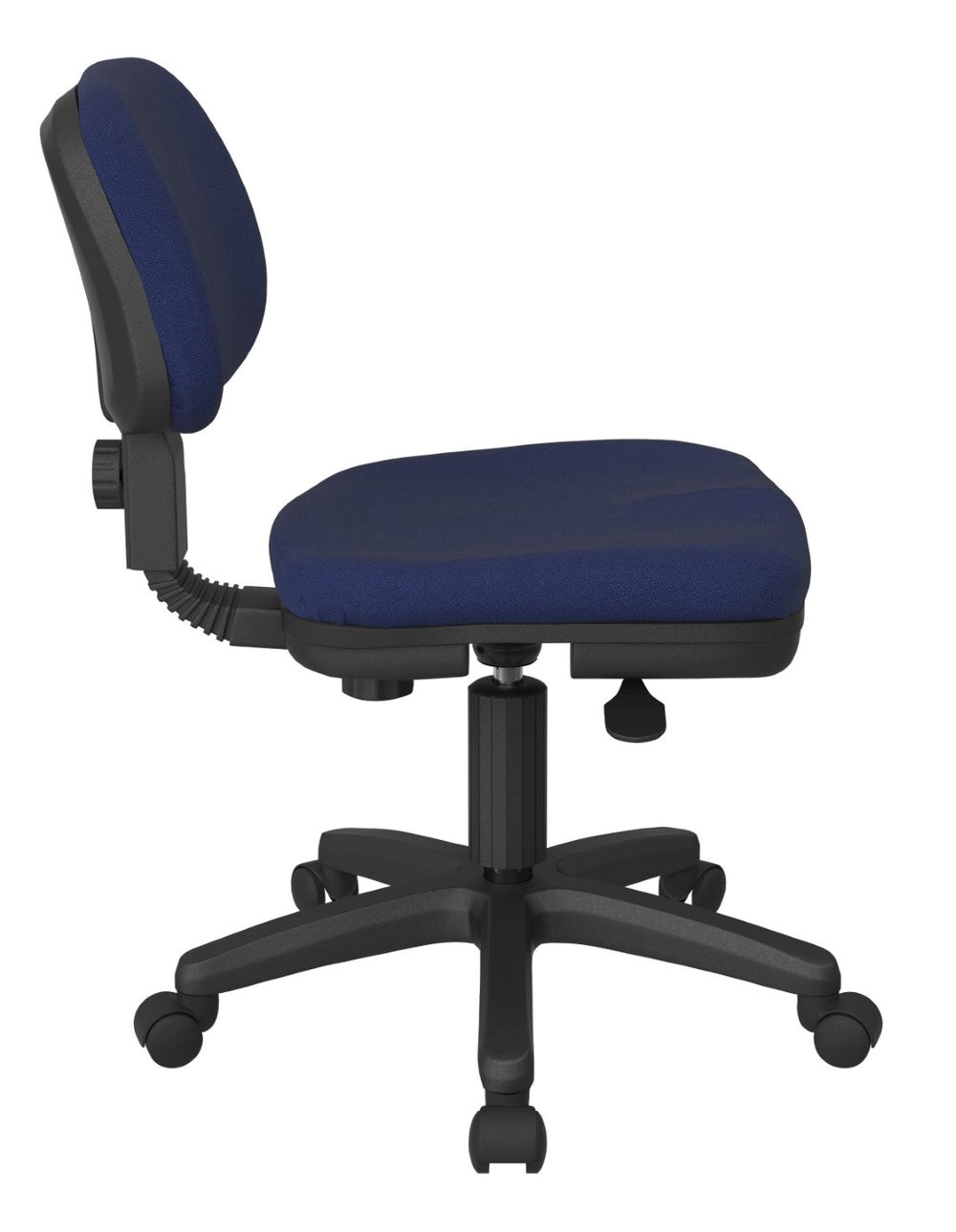 OSP Home Furnishings Basic Task Chair with Pneumatic Height Adjustment Sculpted Seat and Lumbar Support Navy SC117-225