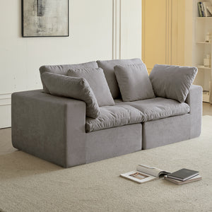 English Elm Modular Sectional Sofa - Space-Saving Comfort & Durability, Modern Light Gray Sleeper Couch For Homes W3622S00007