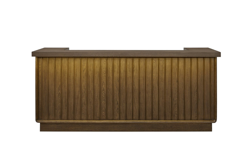 English Elm Counter Height Home Bar with Elm Veneer Led Lighting and Warm Latte Wood Finish B2699S00118