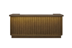 English Elm Counter Height Home Bar with Elm Veneer Led Lighting and Warm Latte Wood Finish B2699S00118